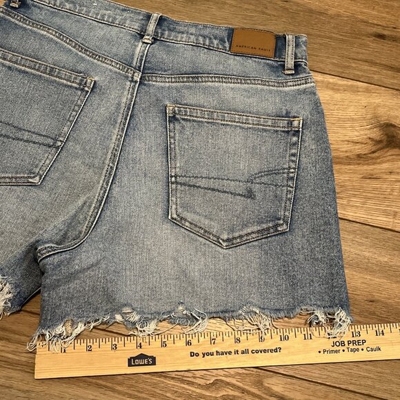 American Eagle Highest Rise 90s Boyfriend Short SZ 8 Cut Off Stretch Denim Blue - Picture 9 of 13